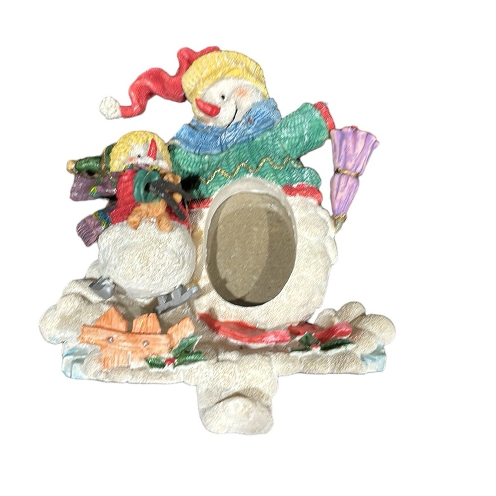 Ceramic Snowman Picture Frame Stocking Holder